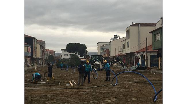 Köprübaşı Kent Meydanı&#39;nın altyapısı tamamlandı