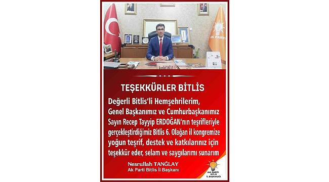 AK Parti İl Başkanlığına yeniden Tanğlay seçildi