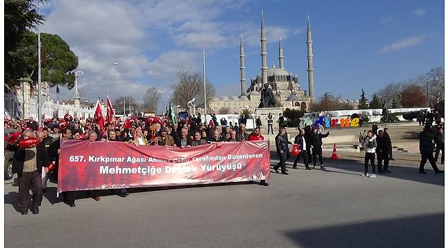 Edirne&#39;den Zeytin Dalı Harekatı&#39;na destek yürüyüşü