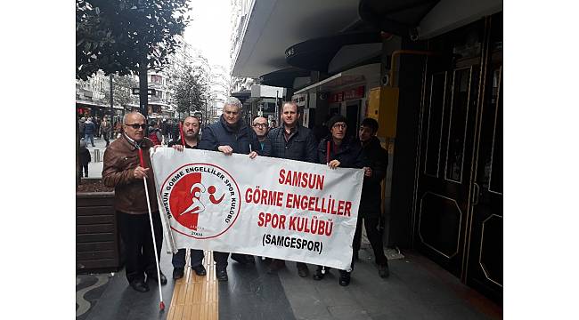 Görme engellilerden Samsunspor&#39;a destek