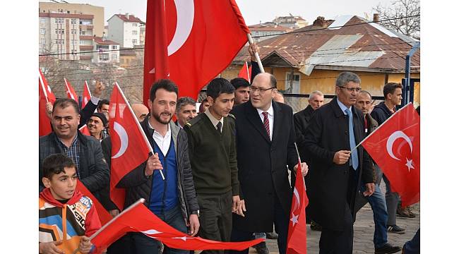 Sivas&#39;ta Zeytin Dalı Harekatı&#39;na destek yürüyüşü