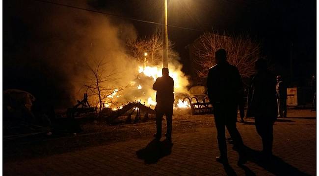 Tekirdağ&#39;da balya yangını