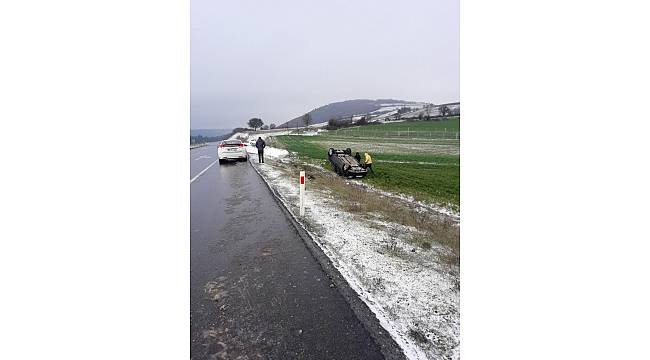 Tekirdağ&#39;da otomobil takla attı: 1 yaralı