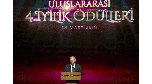 Başbakan Yıldırım, Uluslararası İyilik Ödülleri töreninde konuştu