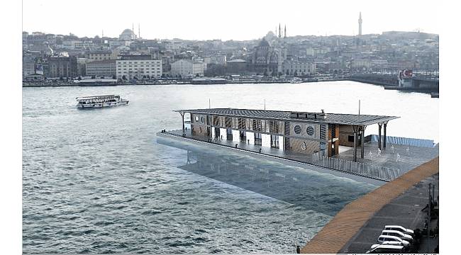 Karaköy iskelesi yerine yapılan Yüzer iskelenin animasyon fotoğrafları ortaya çıktı