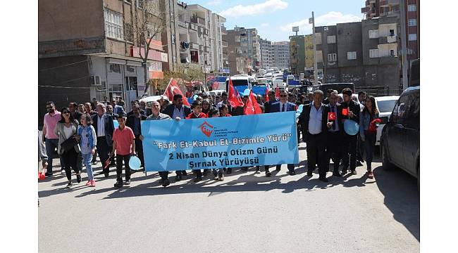 Şırnak&#39;ta otizm farkındalık yürüyüşü yapıldı