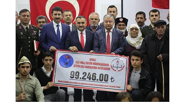 Türk Silahlı Kuvvetleri Güçlendirme Vakfı&#39;ndan Develi İlçe Milli Eğitim Müdürlüğü&#39;ne Altın Madalya Beratı