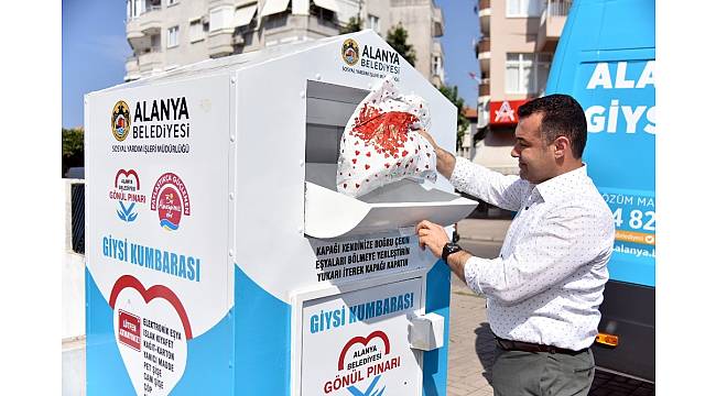 Alanya&#39;da 150 noktaya giysi kumbarası