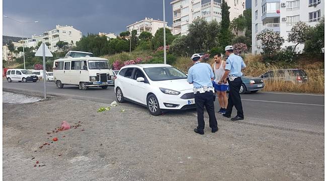 Kuşadası&#39;nda trafik kazası; 1 yaralı