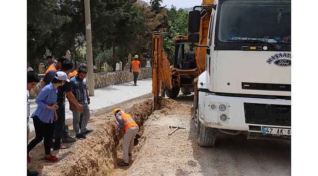 Yeşilli&#39;de doğalgaz çalışmaları başladı