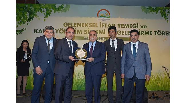 Erzincan Gıda, Tarım ve Hayvancılık Müdürlüğünün kalitesi belgelendi