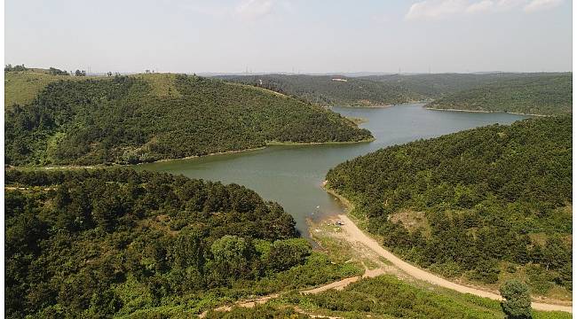 İstanbul&#39;un barajlarındaki son durum havadan görüntülendi