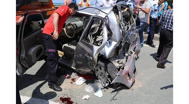 Rize&#39;de trafik kazası: 1 ölü, 1 yaralı