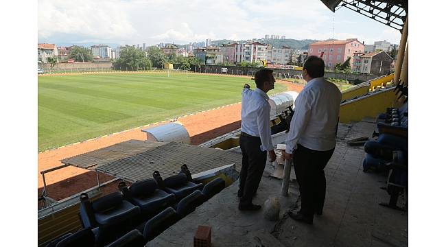 Fatsa ilçe stadında çalışmalar devam ediyor