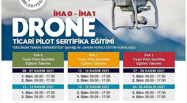 Yeşilyurt Belediyesi, İHA-0 İHA-1 Drone Ticari Pilot Sertifika Eğitim Kursu Açıyor