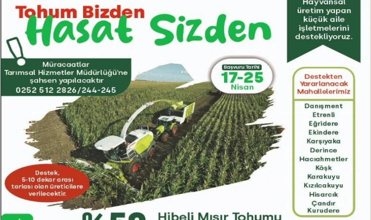 Milas Belediyesi’nden hibeli mısır tohumu desteği