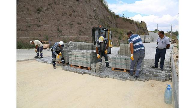 Odunpazarı&#39;ndan Karapınar&#39;da kilittaş çalışması