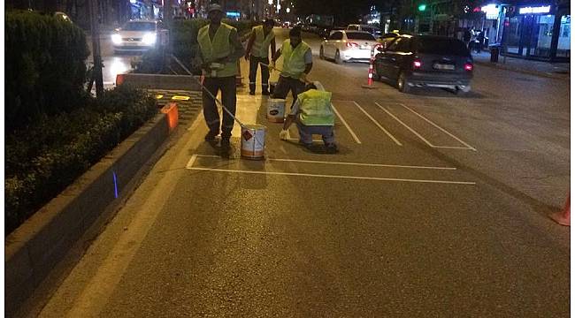 Yaya geçidinin çizgileri yenilendi